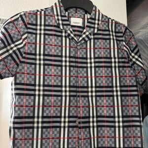 Burberry Black and Red Casual Button Down Shirt